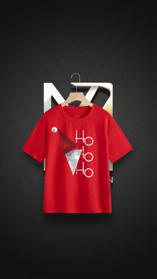 Oversized 240 GSM French Terry Christmas Shirt – Ho Ho Ho Print
