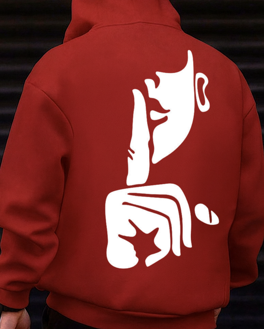 Abstract Face Back-Print Hoodie – 300 GSM