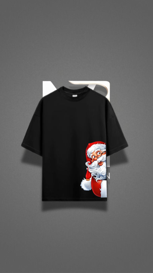 240 GSM Oversized T-Shirt – Premium French Terry with Santa Christmas Print