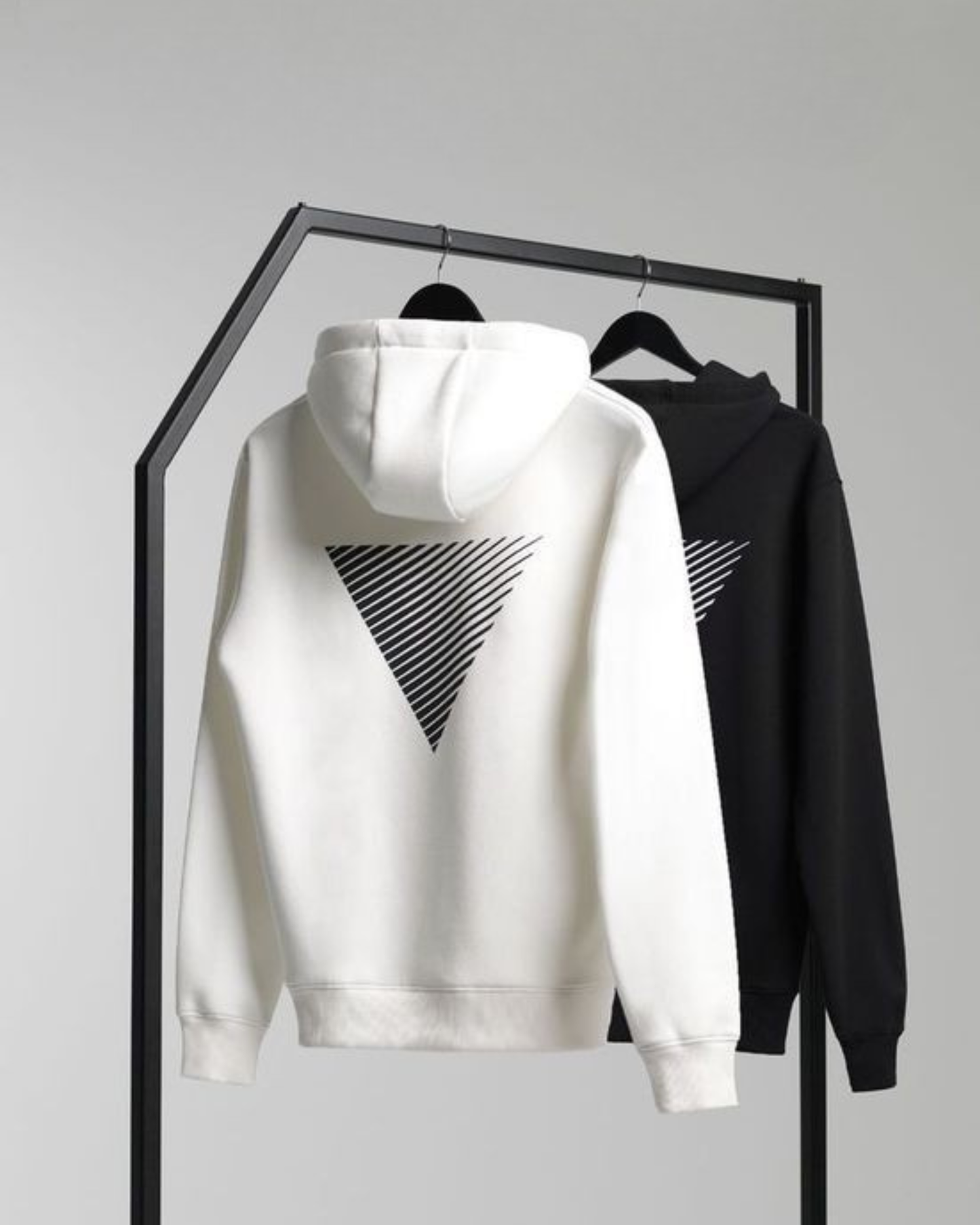 Geometric Triangle Back-Print Hoodie – 300 GSM