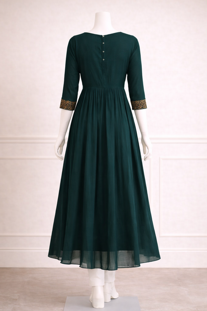 Elegant Dark Green Anarkali Kurti