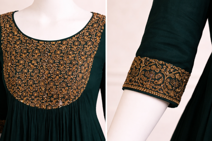 Elegant Dark Green Anarkali Kurti