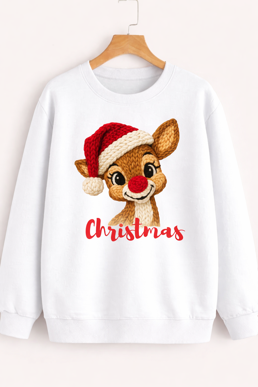 Santa Hat Reindeer Christmas Sweatshirt