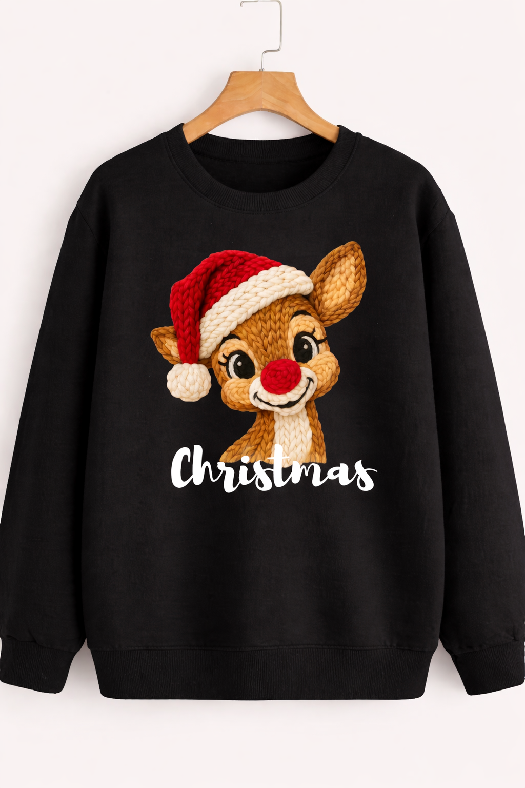 Santa Hat Reindeer Christmas Sweatshirt
