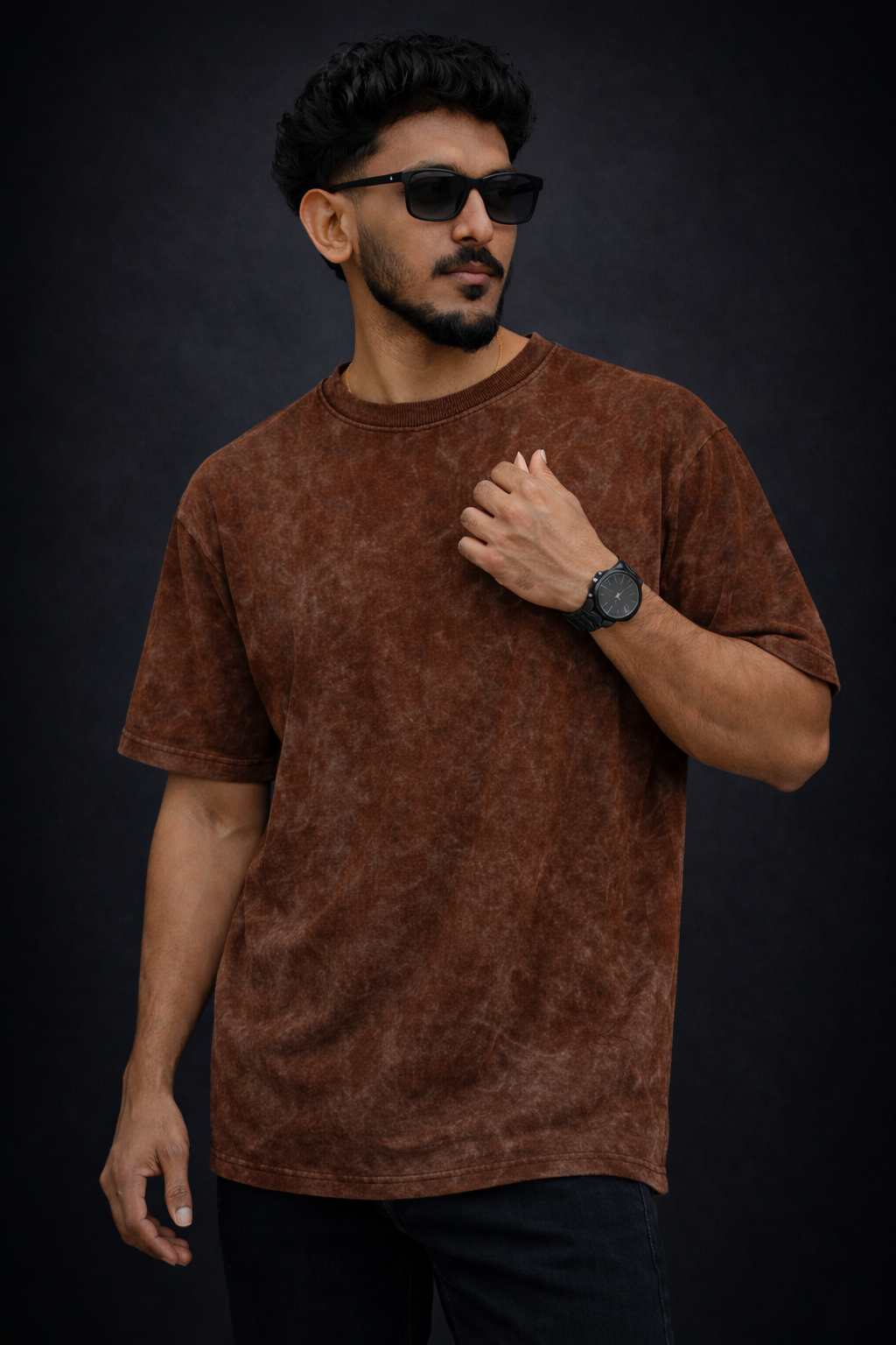 Urban Acid Wash Oversized T-Shirt – 240 GSM French Terry
