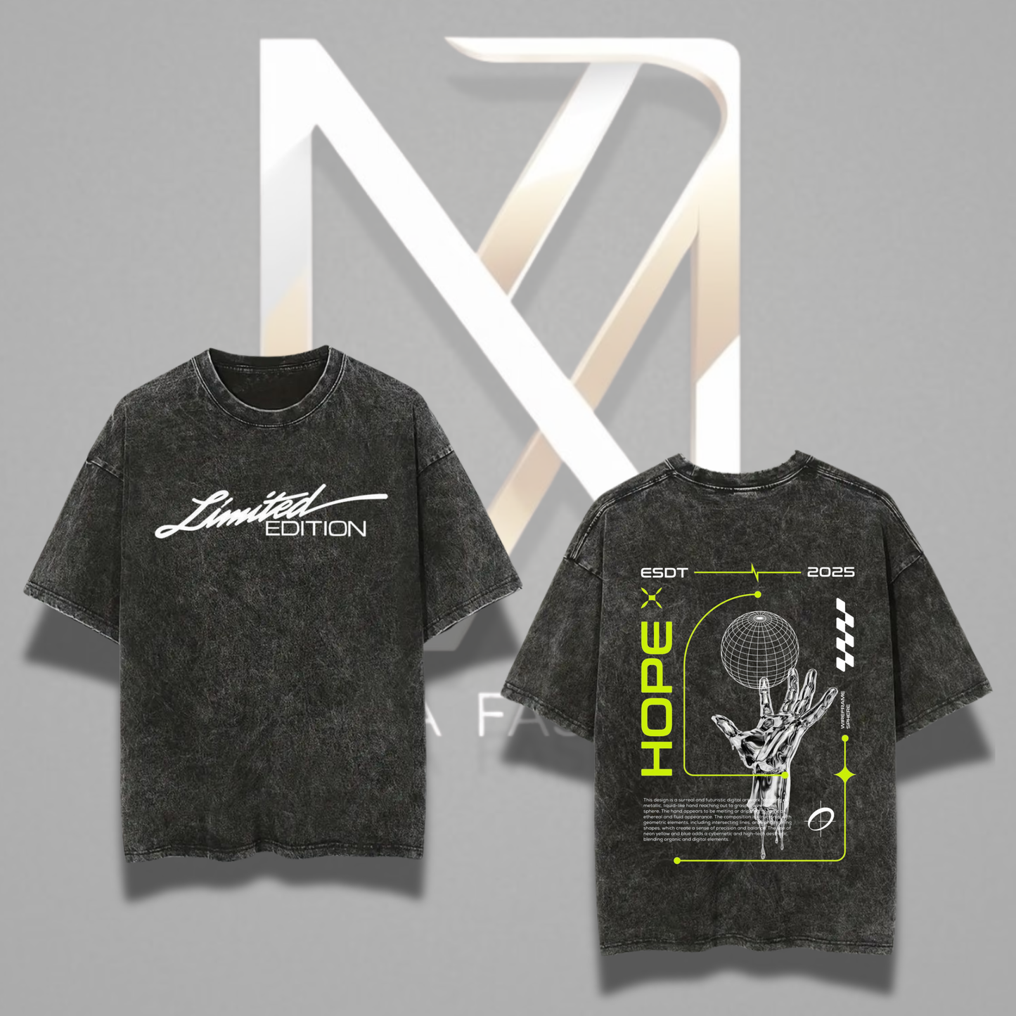 Heavyweight 240 GSM Acid Wash Oversized Unisex Graphic T-Shirt - NYZA