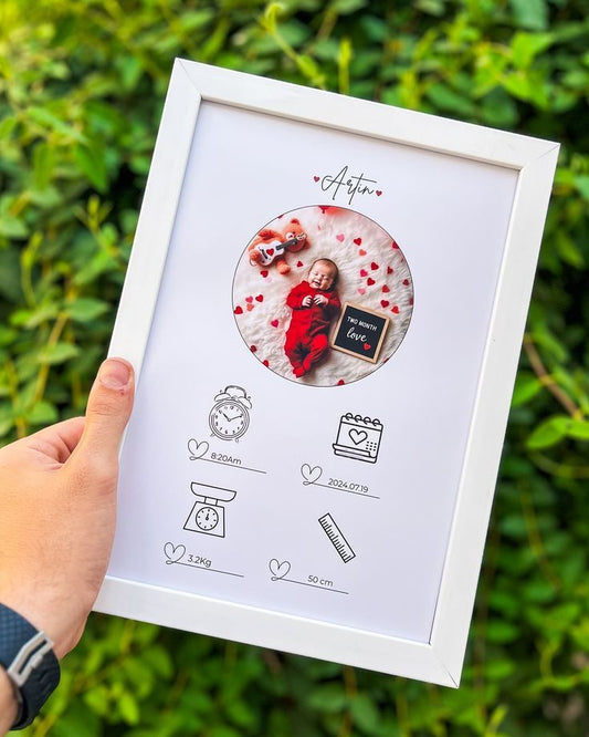 Personalized Baby Birth Stats Frame
