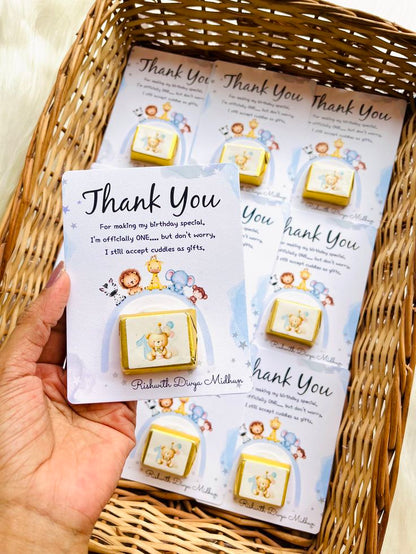 Personalized Wedding Chocolate Favors with Custom Name Card