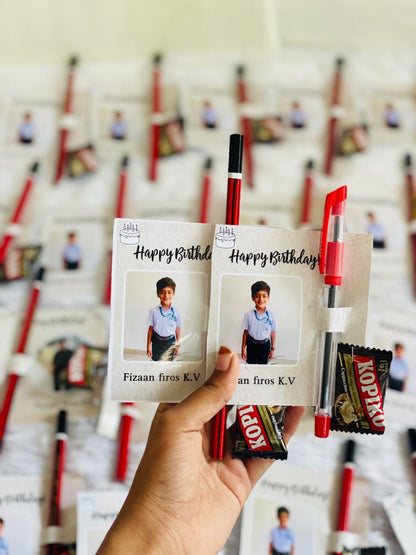 Personalized Kids Birthday Return Gift Set with Chocolate & Pencil
