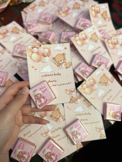 Personalized Wedding Chocolate Favors with Custom Name Card